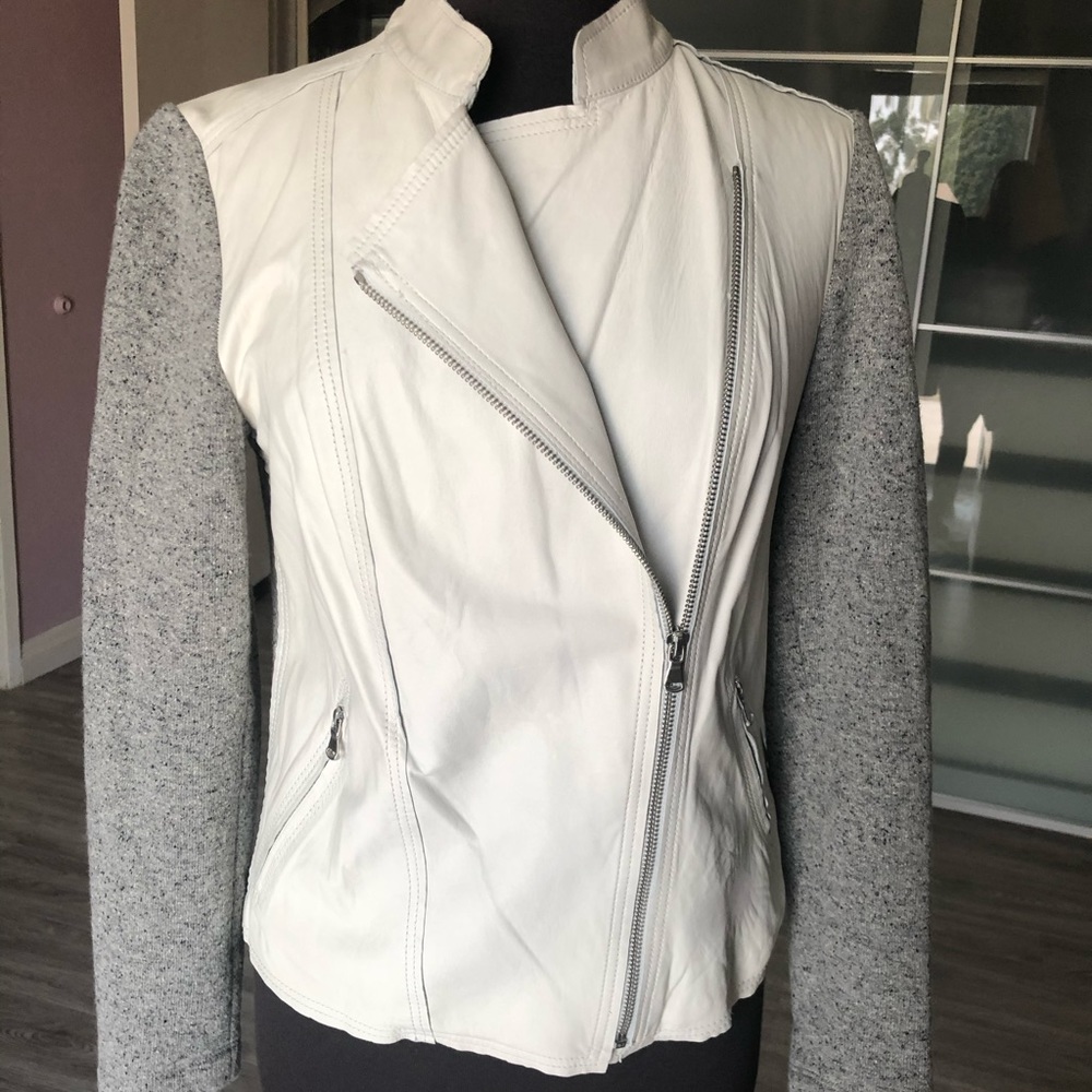 rebecca taylor leather/ wool jacket